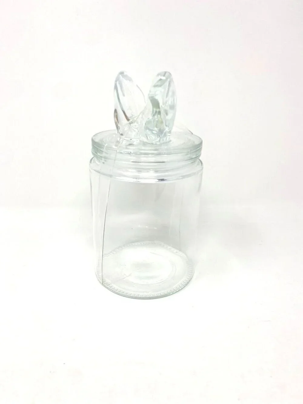 Target 2026 Clear Glass Canister Jar Bunny Ears Lid Storage Decor